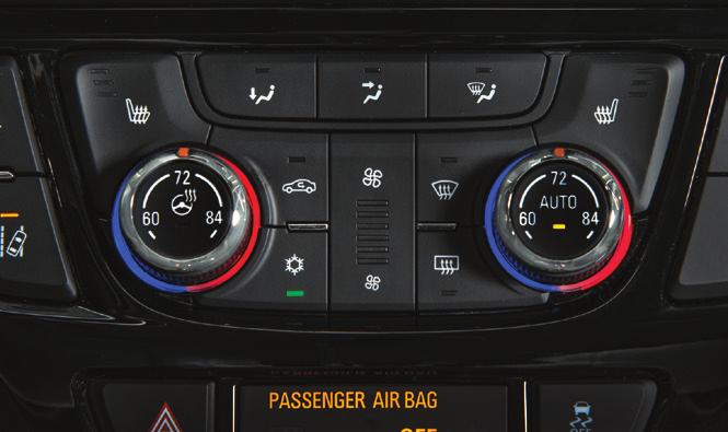 CLIMATE CONTROLS Dual Automatic Climate ControlsF shown Driver s Heated Seat ControlF Driver s Temperature Control Floor Mode Vent Mode Defog Mode Passenger s Temperature ControlF Passenger s Heated