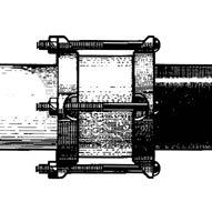 Caution: Restrain if necessary to provide thrust resistance. Flexible couplings do not prevent axial pipe movement.