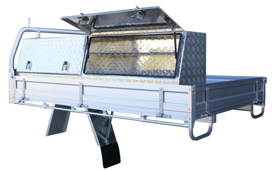 Undertray Toolbox Advantage side mounted toolboxes are manufactured from chequer plate aluminium and include stainless