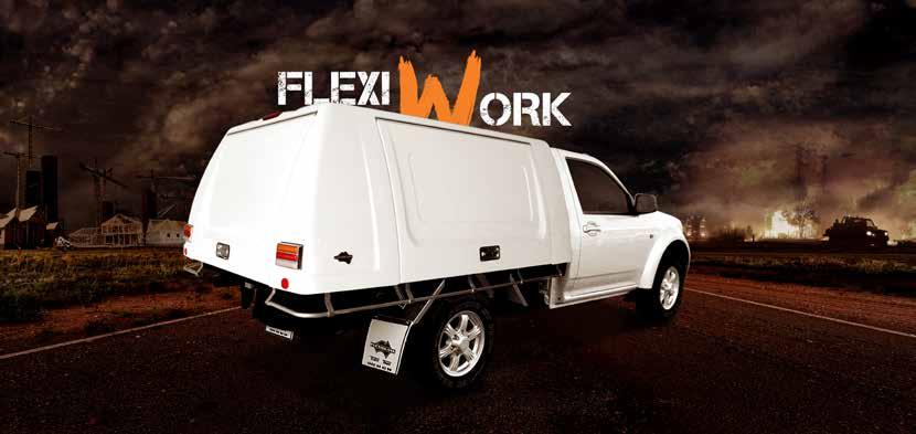 FlexiWork service body The FlexiWork service body features smooth high gloss finish and a raised roof for maximum storage.
