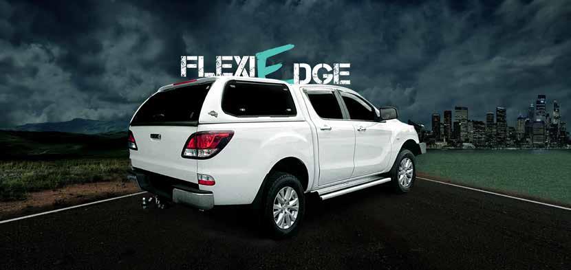 Features - FlexiEdge canopy Tough built ute canopy Fiberglass construction Smooth high gloss finish Colour coding finish Tinted safety glass windows Integrated LED brake light Cab high sleek design