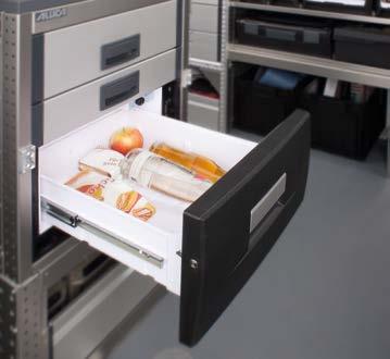 40 W Temperature range: +12 C to -2 C Easy pull-out drawer with ball bearing runners Cooled