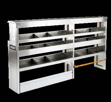 MODULE M104 1 x Long goods tray with finely grooved mat 2 x Shelf trough, high, with shelf