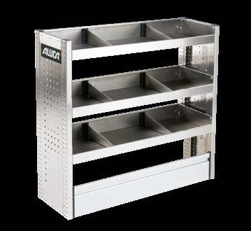 with shelf bin separators 1 shelf base: 4 x S-BOXX SB03-8, 1 x S-BOXX SBB03-8 1 shelf