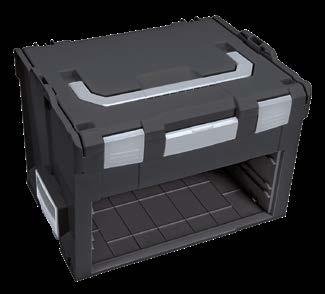LS-BOXX 306 Very practical: The top compartment of the LS-BOXX can hold accessories such as document pockets, perforated foam, laptop holder, tool chart The all-rounder combines the L-BOXX