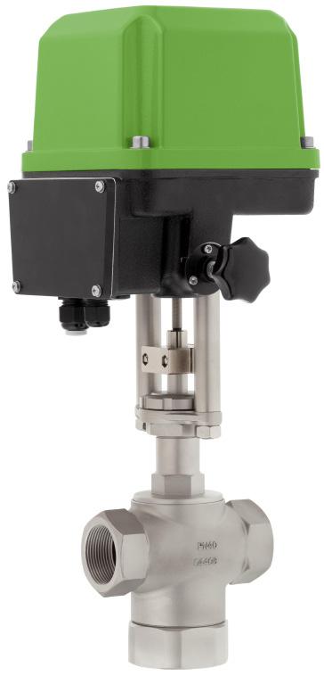 3/2-Way Motor Control Valve 7382 15 up to 50 Fast and high resolution motorvalve for control and switching of neutral through to highly aggressive media in process engineering, chemical industries