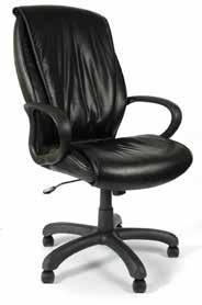 00 (Assembly Not Included) 10728 Black Leather-tek Vinyl Guest Arm Chair Layered Top Cushion On Seat And Back Padded
