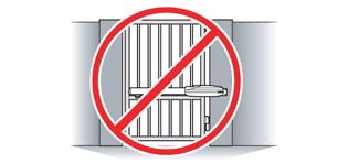 DO NOT allow pedestrian use of this gate DO NOT install the gate operator to lift gates Locate