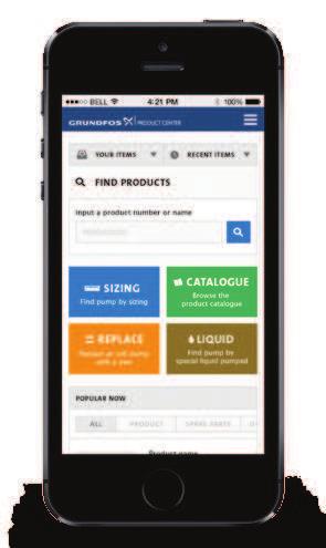 The Grundfos Product Center is an online search and sizing tool to help you choose the right pump
