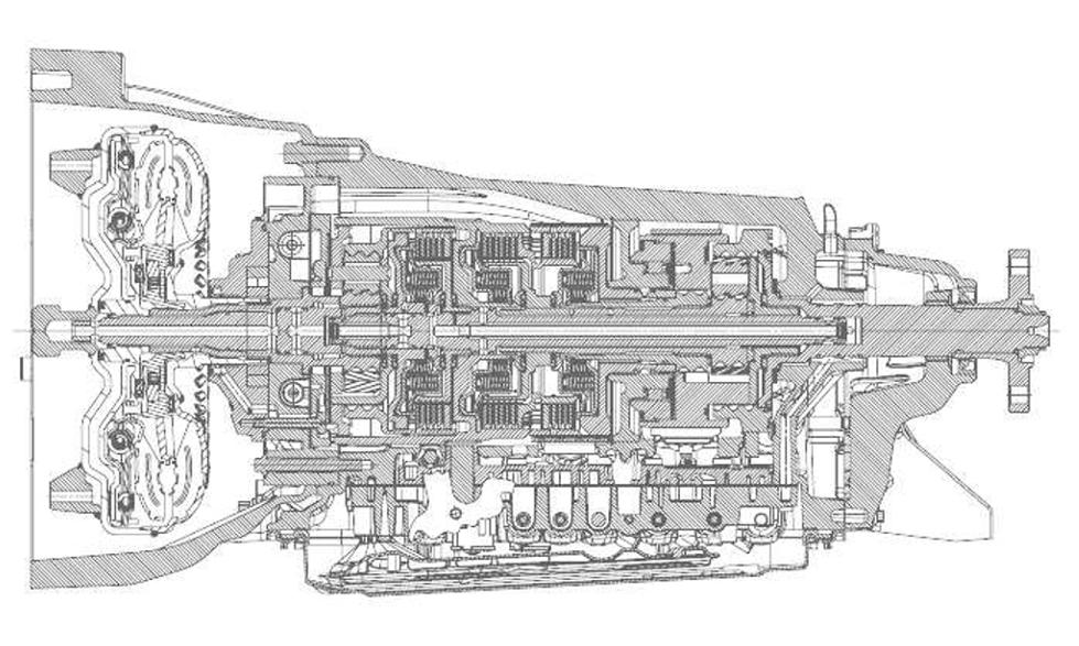 028 3) Sectional Diagram 4WD Fluid pump Clutch pack Single