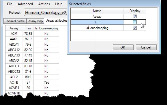 Column display: On several data and analysis screens you can choose the information you want to display by right-clicking anywhere within the table (not in the column headers) and choosing