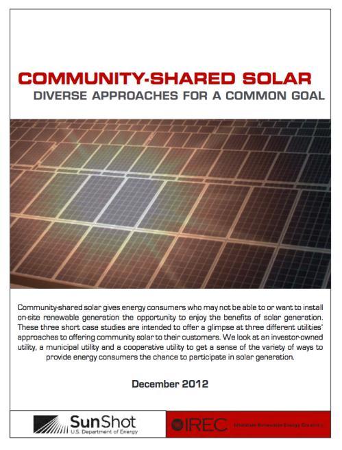 19 Community Solar: Resources http://www.