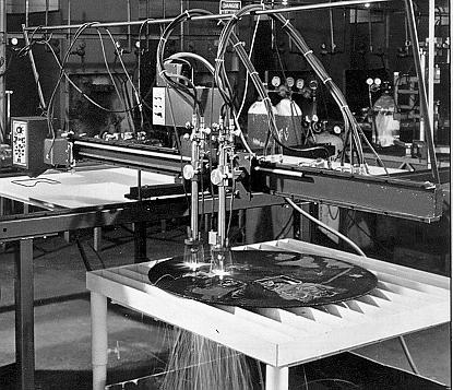 In the late 1950s, machines became available that used line drawings of shapes to produce the same shapes in steel plate. These units used an electric eye tracing system.