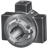 The Type C mounted bearing has indirect mounted tapered roller bearings press fi tted on a common sleeve with the outer race shouldered against a rib in the housing.