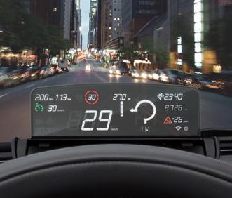 The Head-Up Screen has an integrated smartphone interface. As a result,information from smartphone apps can also be displayed.