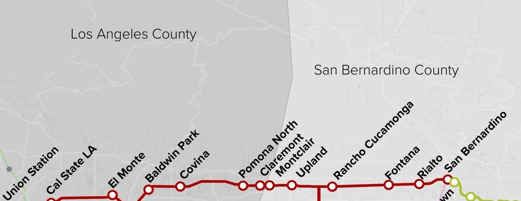 Mott MacDonald Hybrid Rail Service Planning for San Bernardino Los Angeles Corridor 11 Figure 1-1: Study Area The average passenger train speed on the SBL is approximately 40 miles an hour (when