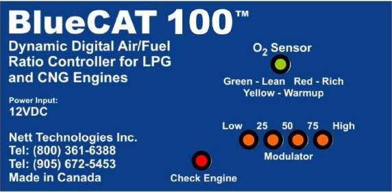 Calibration BlueCAT 100 Indicator Lights The BlueCAT 100 electronic control unit is equipped with indicator lights, as illustrated in Figure 4.