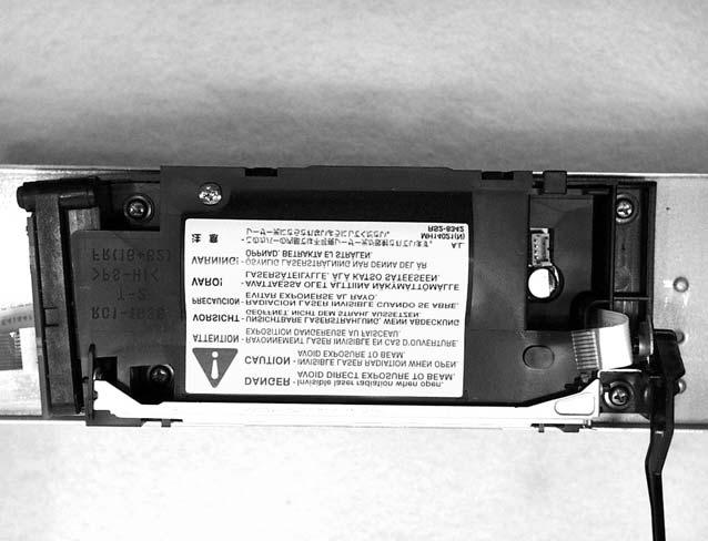 Laser/scanner assembly 1 Remove the following assemblies. Right-side cover. See Right-side cover on page 75. Left-side cover. See Left-side cover on page 77. Top-cover assembly.