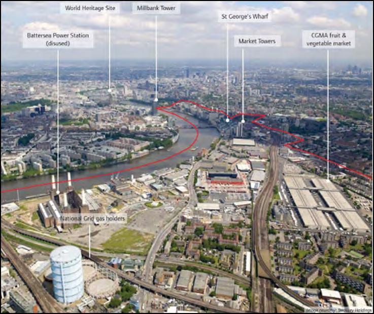 5 Vauxhall, Nine Elms, Battersea VNEB An Opportunity area in SW London 195 hectares 3 km of Thames river frontage 18,000 new homes 5