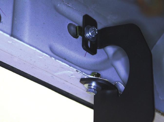 Secure the bracket to the vehicle with an M8 hex bolt, lock washer and flat washer in each