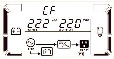 LCD display Battery mode Description When the input voltage is