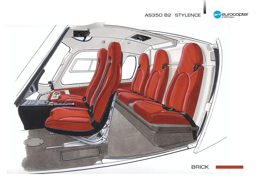 4-4 Corporate transport configuration (STYLENCE) In the corporate configuration, the AS350 B2 can transport up to four passengers in