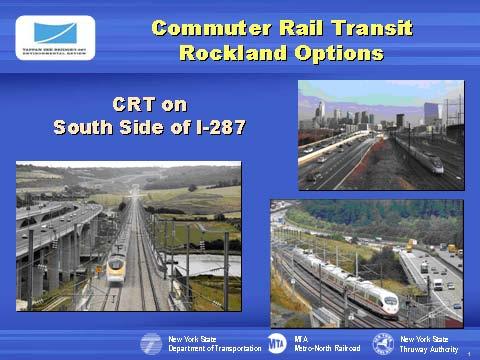 Slide 56 Commuter rail can operate within freeway medians, which is one option for CRT in the