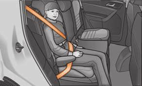 Transporting children safely 161 (continued) The shoulder part of the seat belt must run approximately across the middle of the shoulder and fit snugly against the chest.