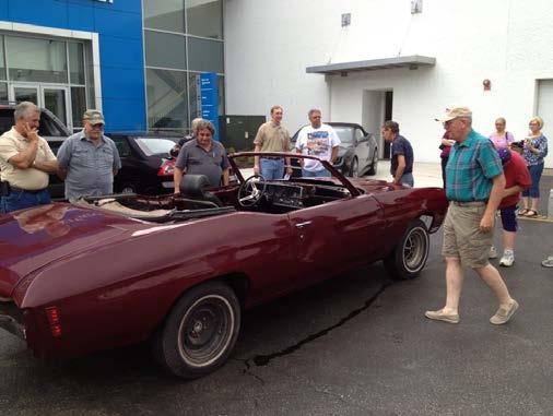 Editor s note: Dean drove the 70 drop top to the June meeting. As you can see there are some remaining items to complete. The windshield is now in the car so the goggles will no longer be required.