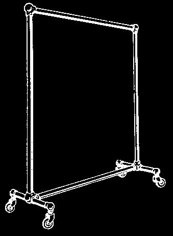 Salesman s Collapsible Rack Heavyweight Model New Lower Price $54.50 Per Rack SWF Round Tubing. Collapsible and adjustable. Adjusts from 48 to 65 high. Uprights are 48 apart. 12 pullout on each side.