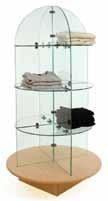 Glass Display Merchandisers for Clothing or Giftware Simple, easy to set up, glass display units come knocked down for easy shipping. Units sold as shown.
