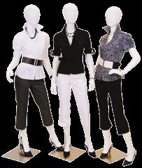 ) Flexible Mannequins Glossy white, black or flesh. Adjust arms at elbows and shoulders for the presentation you want.