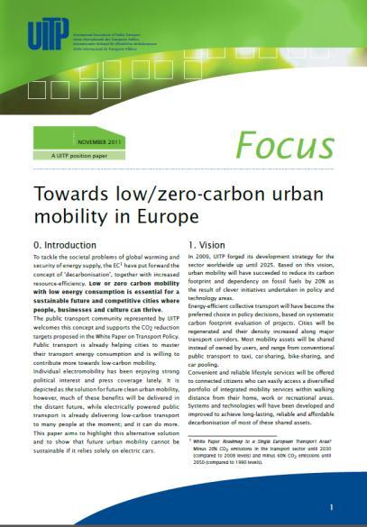 UITP approach to CO2 emission UITP, the European public