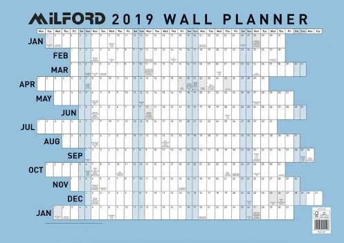 Milford Wall Planner 200gsm matt art 700 x 900mm / 420 x 594mm