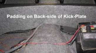 Install padding on the back-side of the rear seat
