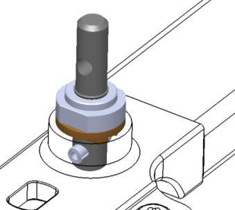 ) Mounting Washer (Align slot in washer with Roll Pin) Mounting Post Location (Puck) Remove excess paint & debris Roll Pin Mounting Post Mounting Post Nut