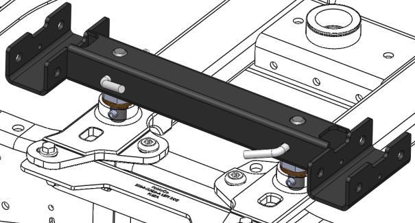 Place the 1/2 pin (5) through tube and lock the supporting rail into place with pin clip (7).