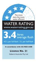 WATER EFFICIENCY LABELLING AND STANDARDS (WELS) NOTES All our cisterns carry a WELS rating to help you make informed choices about their level of water