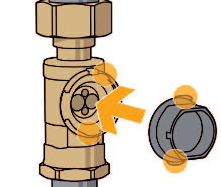 Construction details To fit the cap correctly to the valve body, line up the two lugs