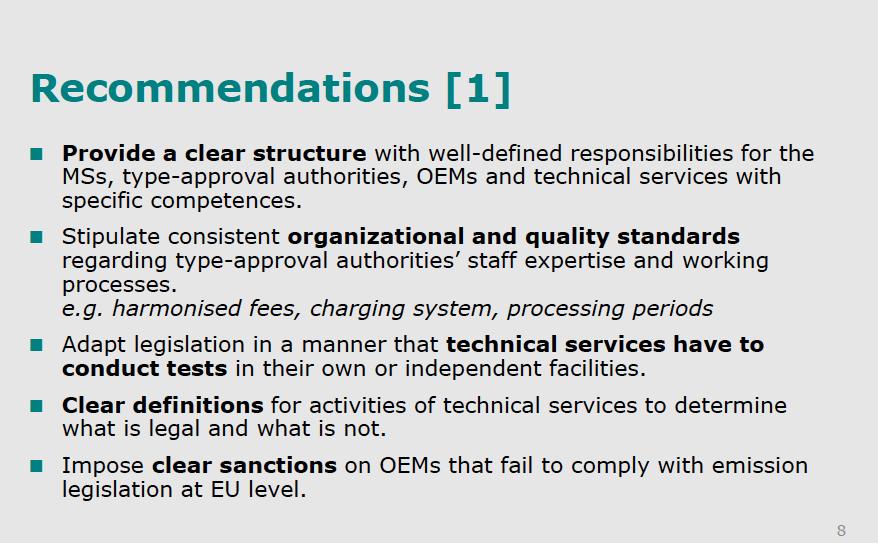COMMENTS TO EMIS REPORT Agreed Fees not really the issue. Need enforced high quality testing standards.