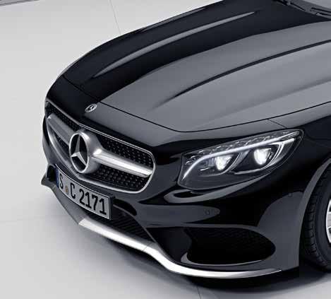 S-Class Coupé Standard exterior equipment 19 5-twin-spoke light-alloy wheels AIRMATIC with continuously variable damping system Black diamond radiator grille with a