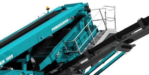 (tail) Hydraulically adjustable conveyor, fully skirted & sealed Fixed speed Screenbox 3.