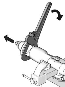 Use an adjustable wrench to unscrew intake valve housing (9) from cylinder (7) and outlet housing (). Pull intake valve housing off cylinder.