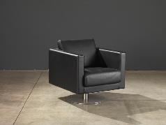 Swivel armchair CUBIC 9CX102 cm 70x76x78h in leather cat. Super art. Dollaro col.