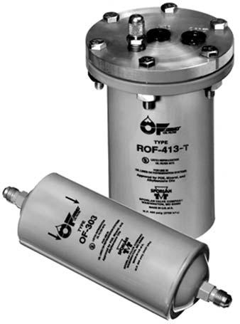 Bulletin110-10 / Page 7 OF Series Oil Filters Design Benefits The Sporlan Catch-All or SF-283-F Suction Filter has been used for many years as an oil filter in systems using mineral or alkylbenzene