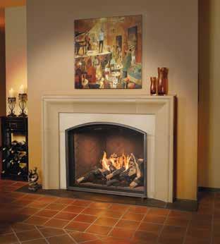 This true rch fireplace has no heavy external trim or louvers to work around. This allows you to tailor the arched front with stone, tile, or other material for an even more traditional setting.