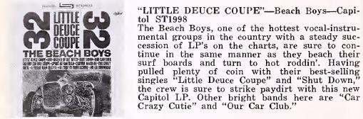 upcoming Little Deuce Coupe album in an ad in the October 12, 1963, issue of Billboard.