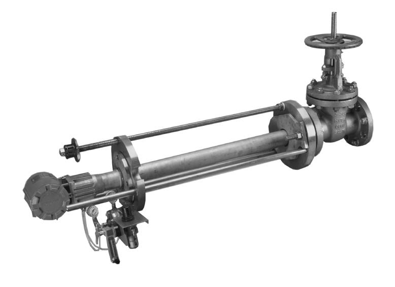 Optional pressure balancing arrangement. Optional isolation valving system permits installation and withdrawal while the process is running. Specified by UOP. See Application Data Sheet ADS 106-300F.
