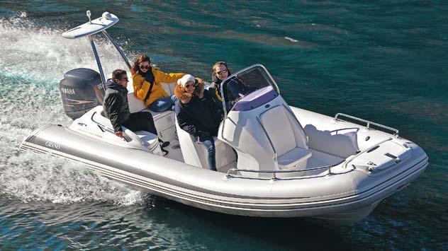 GOLDEN LINE Cruisers G650LF G650GLF The Golden Line G650 is a new breathtaking creation of GRAND, presenting absolutely new and unique concept of rigid inflatable boat with several