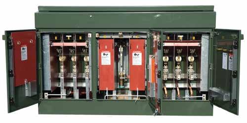Manual Live-Front TYPE PSI/II LIVE-FRONT 6-COMPARTMENT PAD-MOUNTED SWITCHGEAR 15kV The Federal Pacific 6-Compartment Live-Front PSI/II Pad-mounted Switchgear (available as UL Listed) expands the load
